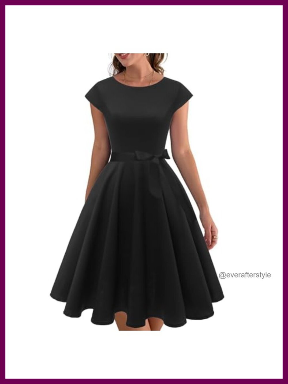 Vintage 1950s Cocktail Party Dress Cap Sleeve Boat Neck A-Line